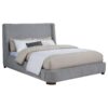 Rennes Upholstered Queen Wingback Platform Bed Grey
