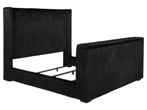 Centergrove Upholstered Eastern King Wingback TV Bed Black