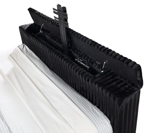 Centergrove Upholstered Eastern King Wingback TV Bed Black