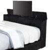 Centergrove Upholstered Eastern King Wingback TV Bed Black