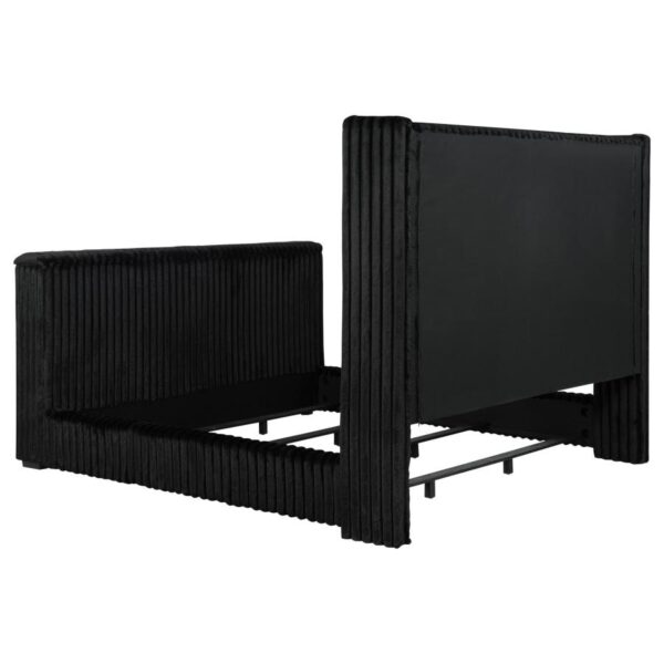 Centergrove Upholstered California King Wingback TV Bed Black