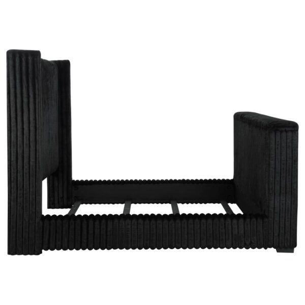 Centergrove Upholstered California King Wingback TV Bed Black