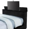 Centergrove Upholstered California King Wingback TV Bed Black