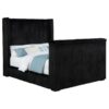 Centergrove Upholstered Queen Wingback TV Bed Black