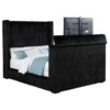 Centergrove Upholstered Queen Wingback TV Bed Black