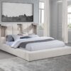 Dreux Upholstered California King Panel Platform Bed Cream