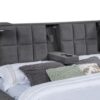 Dreux Upholstered Eastern King Panel Platform Bed Grey