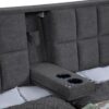 Dreux Upholstered Eastern King Panel Platform Bed Grey