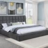 Dreux Upholstered Queen Panel Platform Bed Grey