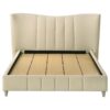Evelyn Upholstered Queen Panel Platform Bed Ivory