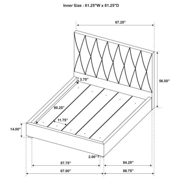 Delsea Upholstered Queen Panel Platform Bed Light Brown