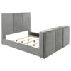 Tara 61-inch Upholstered Eastern King Panel TV Bed Grey
