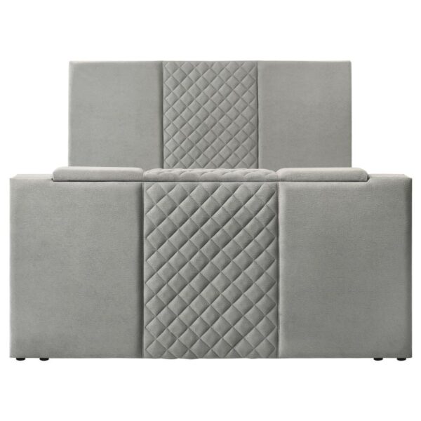 Tara 61-inch Upholstered Eastern King Panel TV Bed Grey