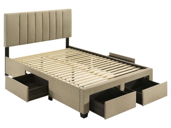 Wheatland 4-drawer Upholstered Full Storage Bed Light Brown