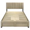 Wheatland 4-drawer Upholstered Queen Storage Bed Light Brown