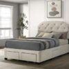 Marianna 4-drawer Upholstered Full Storage Bed Cream
