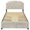 Marianna 4-drawer Upholstered Full Storage Bed Cream