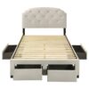 Marianna 4-drawer Upholstered Full Storage Bed Cream