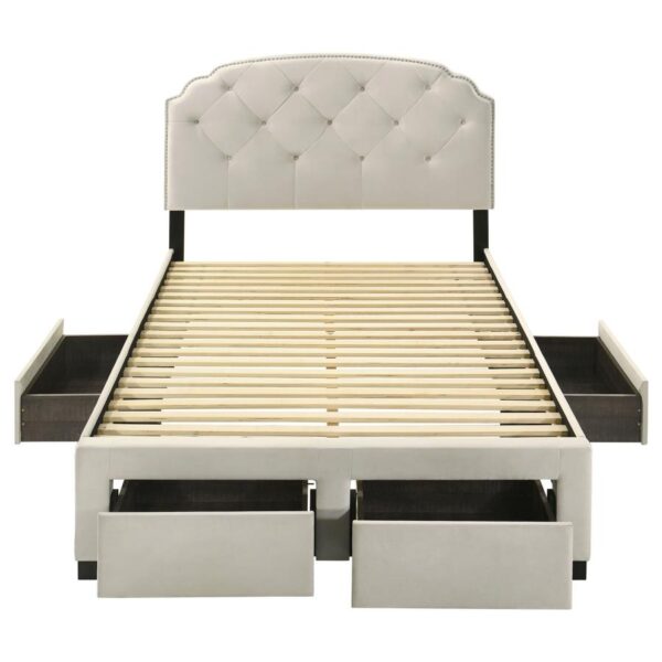 Marianna 4-drawer Upholstered Full Storage Bed Cream