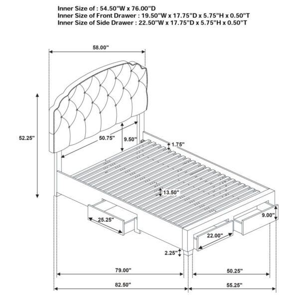 Marianna 4-drawer Upholstered Full Storage Bed Cream