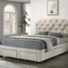 Marianna 4-drawer Upholstered Queen Storage Bed Cream