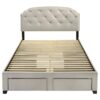 Marianna 4-drawer Upholstered Queen Storage Bed Cream