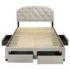 Marianna 4-drawer Upholstered Queen Storage Bed Cream