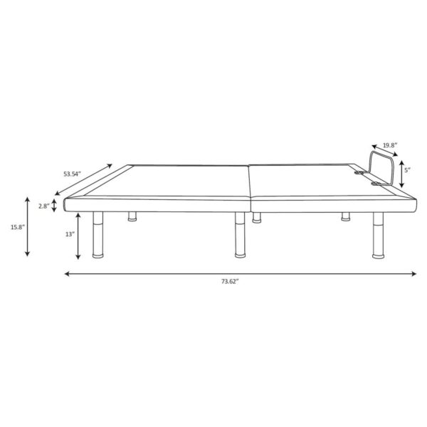 Clara Full Adjustable Bed Base Grey and Black