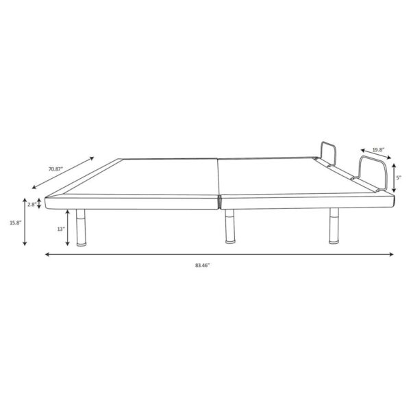 Clara California King Adjustable Bed Base Grey and Black