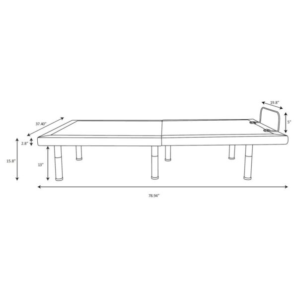 Clara Twin Extra Long Adjustable Bed Base Grey and Black