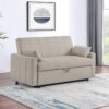 Portland Boucle Upholstered Sleeper Sofa Bed Latte