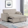 Portland Boucle Upholstered Sleeper Sofa Bed Latte