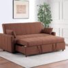 Portland Boucle Upholstered Sleeper Sofa Bed Copper