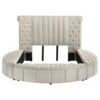 Sonya Upholstered Queen Round Storage Bed Ivory
