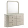 Sonya 6-drawer Upholstered Bedroom Dresser with Mirror Ivory
