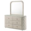 Sonya 6-drawer Upholstered Bedroom Dresser with Mirror Ivory