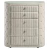 Sonya 5-drawer Upholstered Bedroom Chest of Drawers Ivory