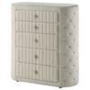 Sonya 5-drawer Upholstered Bedroom Chest of Drawers Ivory