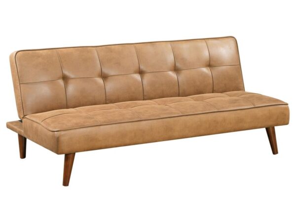 Jenson Upholstered Tufted Convertible Sofa Bed Saddle Brown