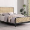 Lanewood Open Cane Webbing Metal Queen Bed Black