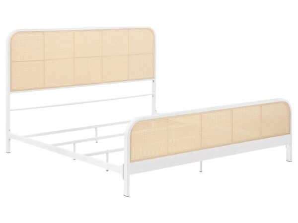 Lanewood Open Cane Webbing Metal Eastern King Bed White
