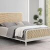 Lanewood Open Cane Webbing Metal Queen Bed White