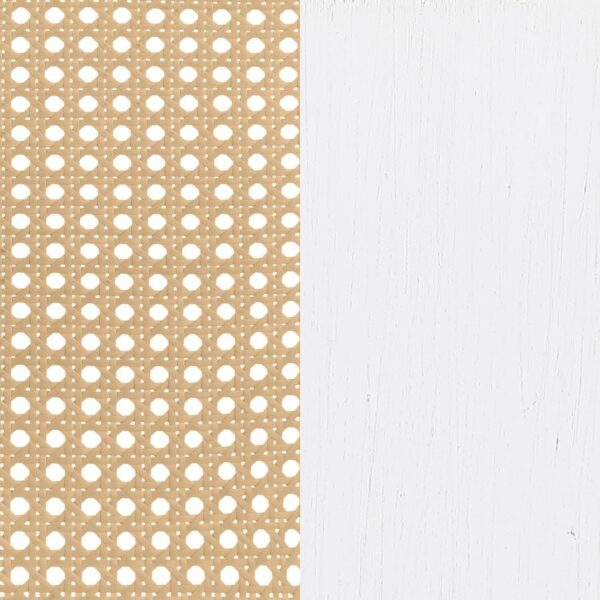 Lanewood Open Cane Webbing Metal Queen Bed White