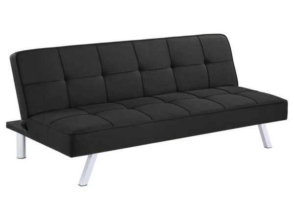 Joel Upholstered Tufted Convertible Sofa Bed Black