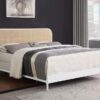Amherst Radio Weave Rattan Metal Eastern King Bed White