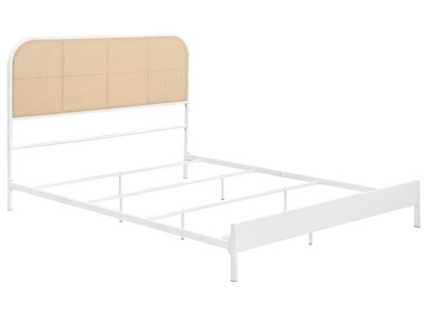 Amherst Radio Weave Rattan Metal Queen Bed White