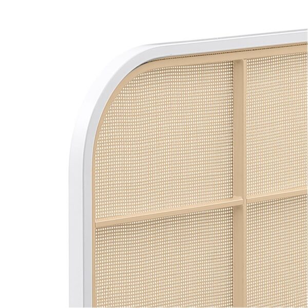 Amherst Radio Weave Rattan Metal Queen Bed White