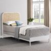 Amherst Radio Weave Rattan Metal Twin Bed White