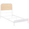 Amherst Radio Weave Rattan Metal Twin Bed White