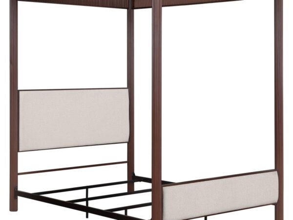 Zimmerlee 89-inch Metal Queen Canopy Bed Rust Brown
